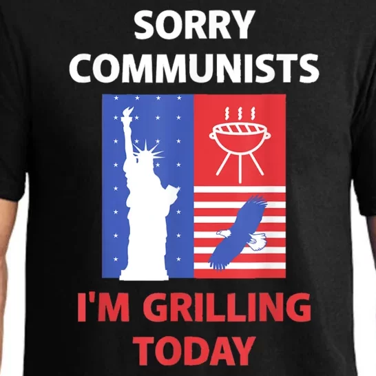 Sorry Communists Im Grilling Today Funny 4th Of July Bbq Pajama Set