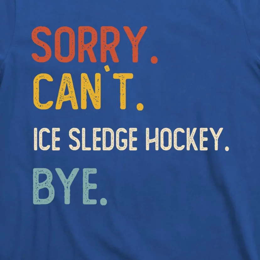 Sorry Cant Ice Sledge Hockey Bye Ice Sledge Hockey Lover Gift T-Shirt