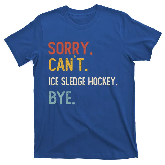 Sorry Cant Ice Sledge Hockey Bye Ice Sledge Hockey Lover Gift T-Shirt