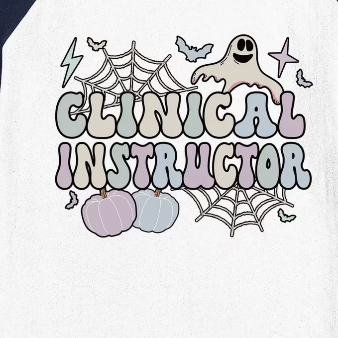 Spooky Clinical Instructor Halloween Cute Gift Baseball Sleeve Shirt