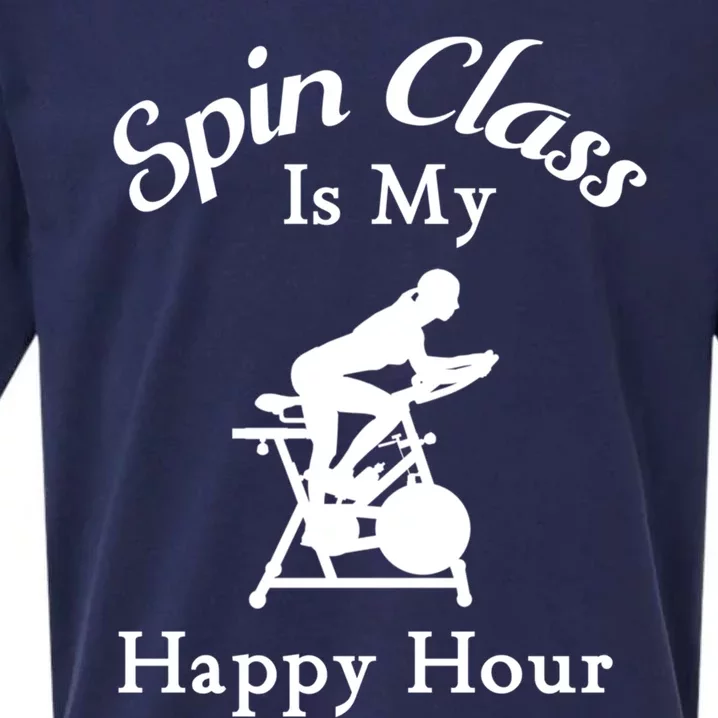 Spin Class Is My Happy Hour Cool Spin Class Cycling Meaningful Gift Sueded Cloud Jersey T-Shirt