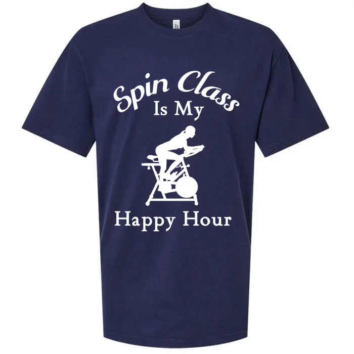 Spin Class Is My Happy Hour Cool Spin Class Cycling Meaningful Gift Sueded Cloud Jersey T-Shirt