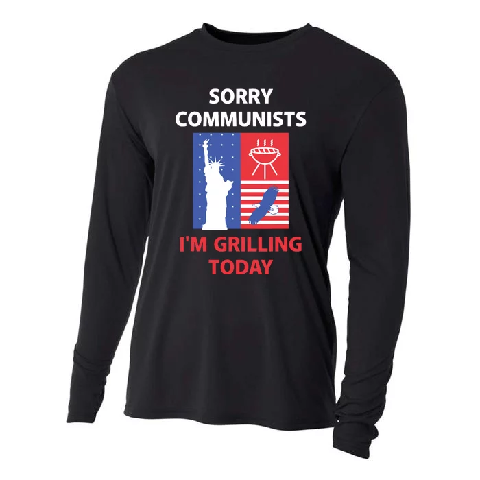 Sorry Communists Im Grilling Today Apparel Cooling Performance Long Sleeve Crew