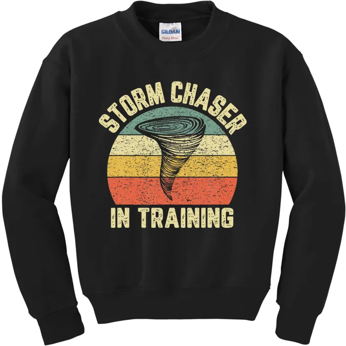 Storm Chaser In Training Meteorologist Love Tornado Design Kids Sweatshirt