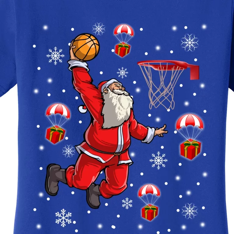 Santa Claus Is Playing Basketball Christmas Gift Women's T-Shirt