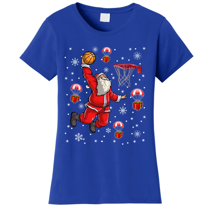 Santa Claus Is Playing Basketball Christmas Gift Women's T-Shirt