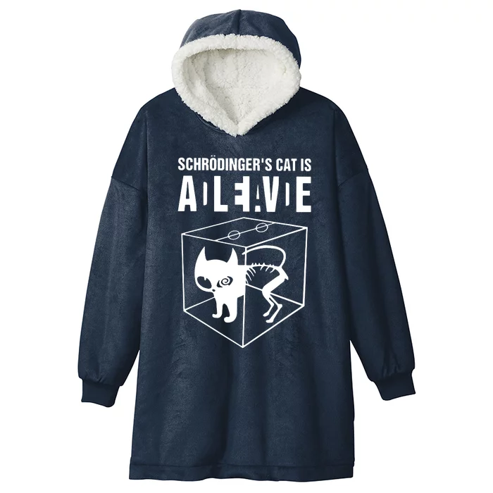 SchrodingerS Cat Is Alive Dead Hooded Wearable Blanket