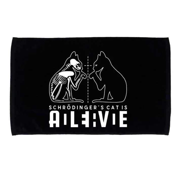 SchrodingerS Cat Is Both Dead And Alive Physics Physicist Microfiber Hand Towel