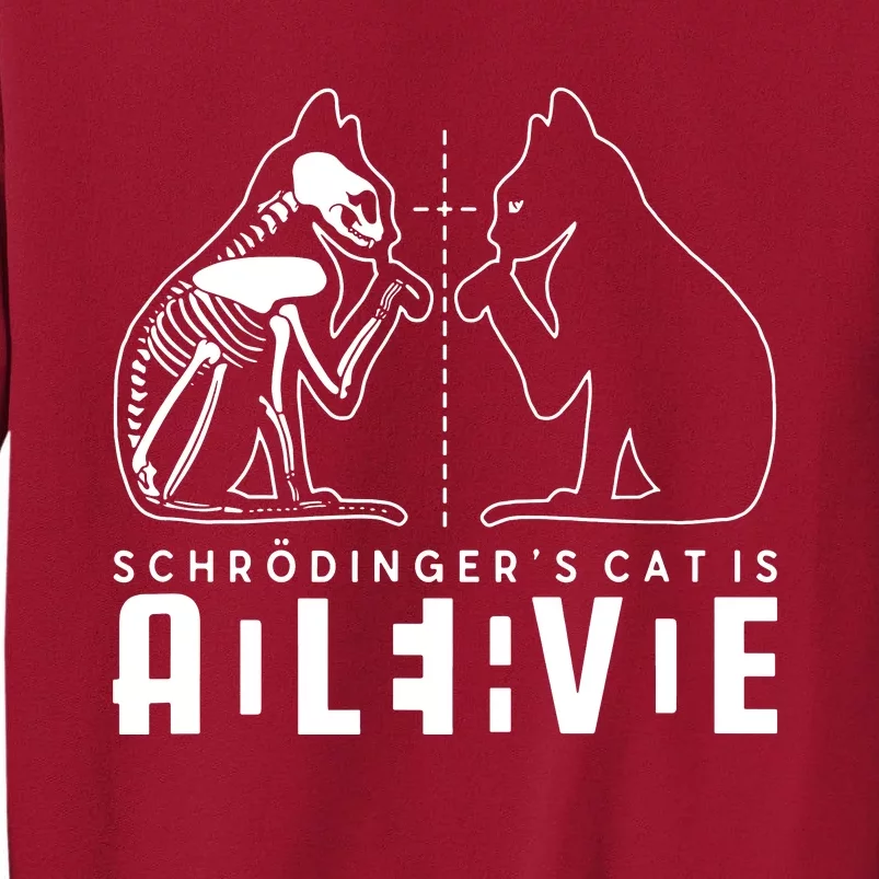 SchrodingerS Cat Is Both Dead And Alive Physics Physicist Tall Sweatshirt