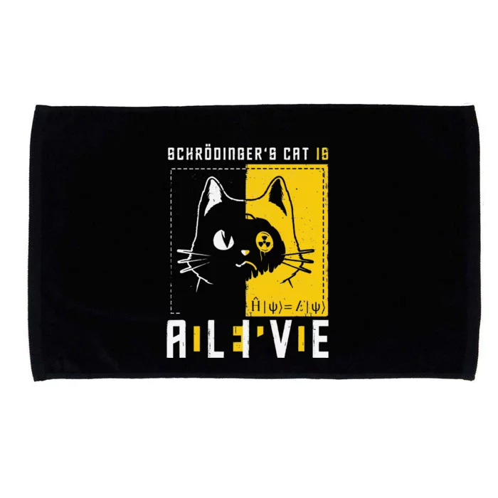 Schrodingers Cat Is Dead And Alive Quantum Physics Microfiber Hand Towel