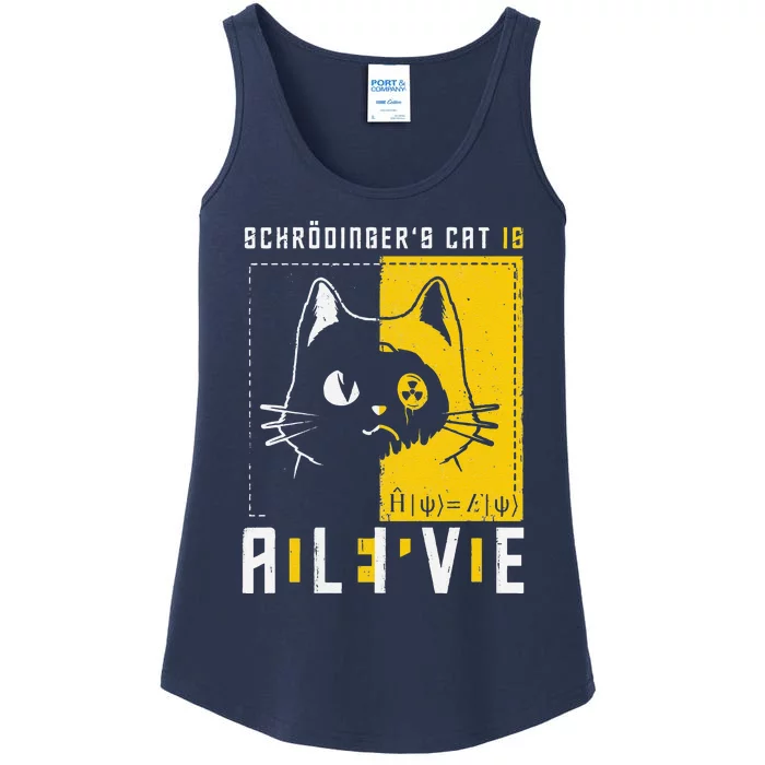 Schrodingers Cat Is Dead And Alive Quantum Physics Ladies Essential Tank