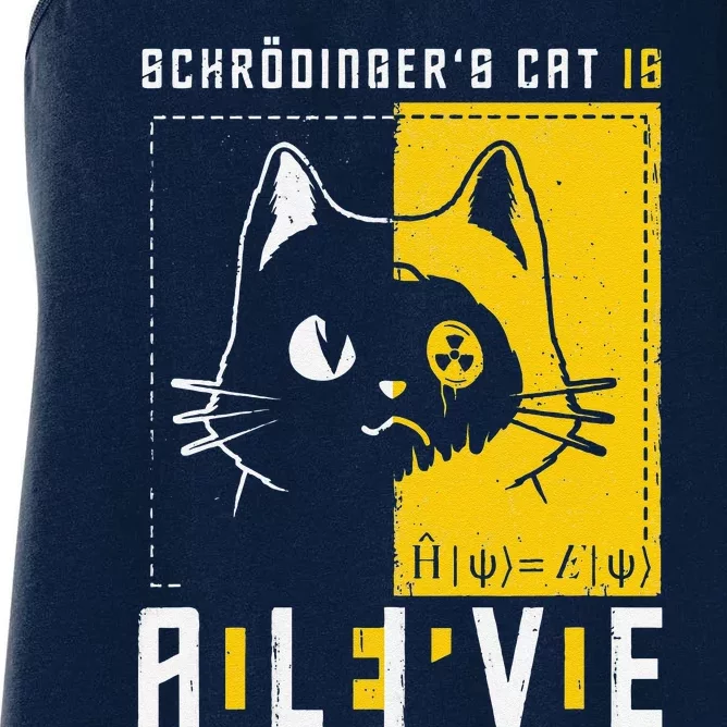 Schrodingers Cat Is Dead And Alive Quantum Physics Women's Racerback Tank