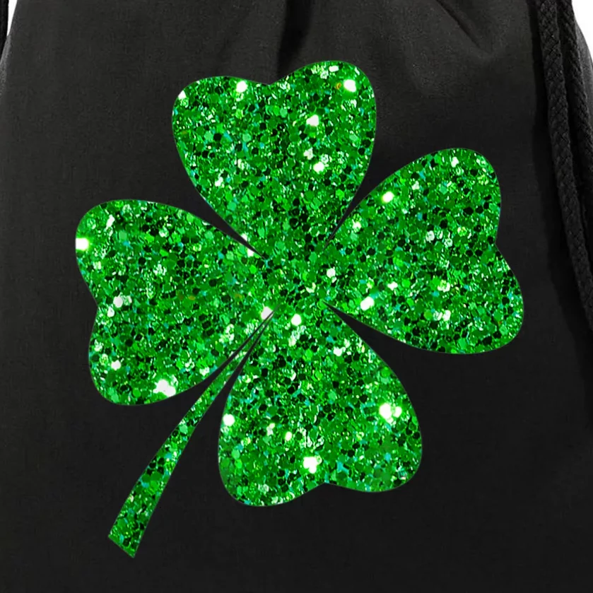 Sparkle Clover Irish Shirt For St Patricks & Pattys Day Drawstring Bag