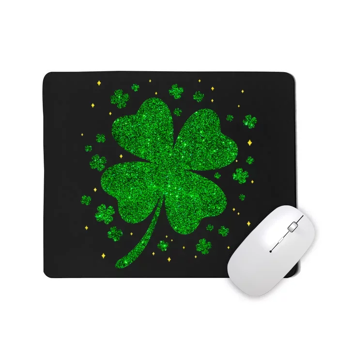 Sparkle Clover Irish For St Patricks & Pattys Day Mousepad