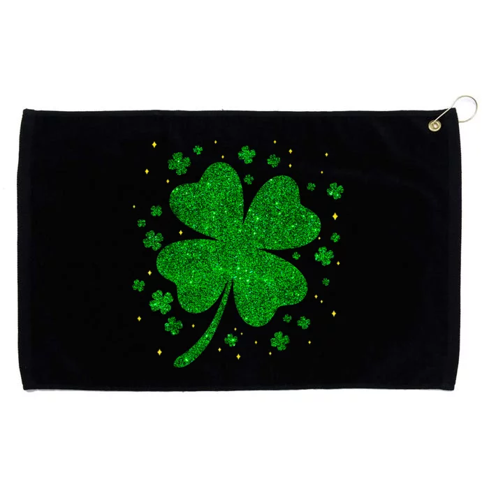 Sparkle Clover Irish For St Patricks & Pattys Day Grommeted Golf Towel