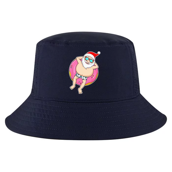 Summer Christmas In July Tropical Santa On Pool Summer Santa Cool Comfort Performance Bucket Hat