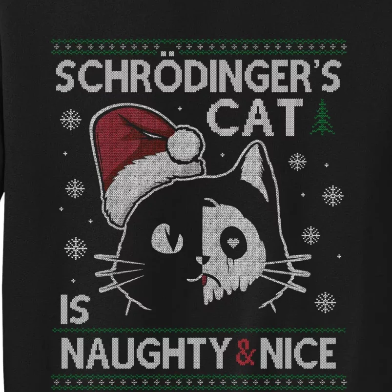 SchröDingerS Cat Is Naughty And Nice Physicist Christmas Tall Sweatshirt