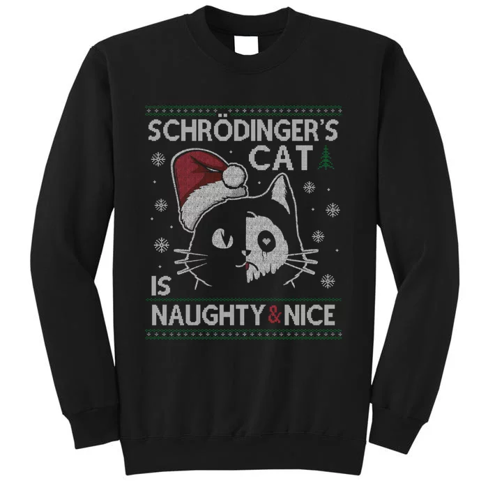 SchröDingerS Cat Is Naughty And Nice Physicist Christmas Tall Sweatshirt