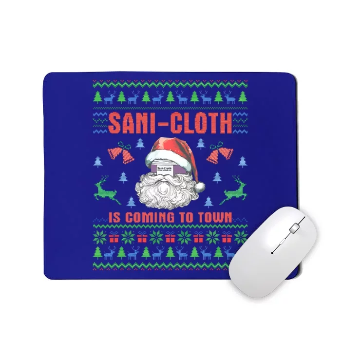 Sani Cloth Is Coming To Town Retro Santa Christmas Nurse Rn Gift Mousepad