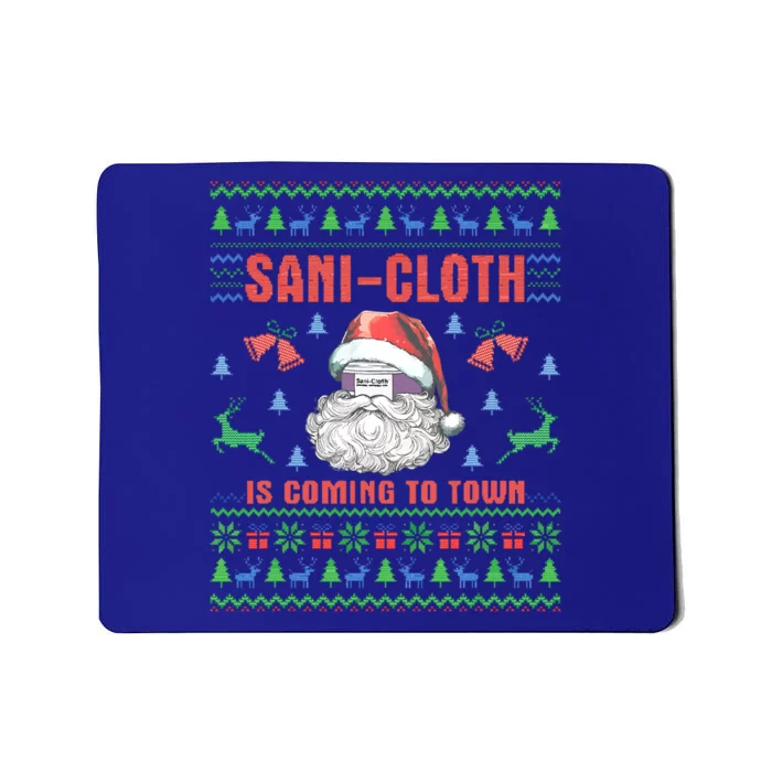 Sani Cloth Is Coming To Town Retro Santa Christmas Nurse Rn Gift Mousepad