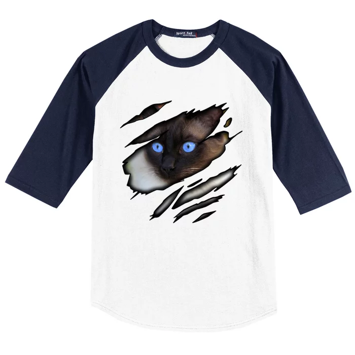 Siamese Cat In Me Design Cadesign Purebred Cat Gift Baseball Sleeve Shirt