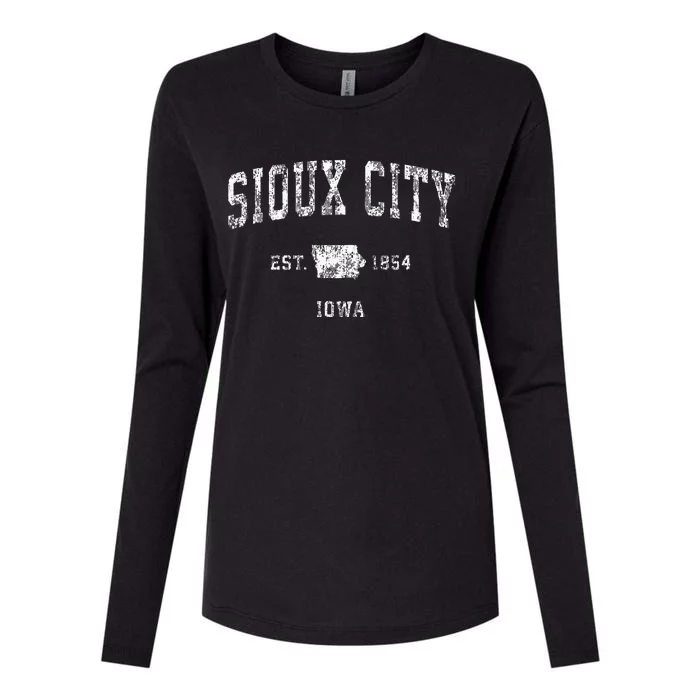 Sioux City Iowa Ia Vintage Athletic Sports Design Womens Cotton Relaxed Long Sleeve T-Shirt