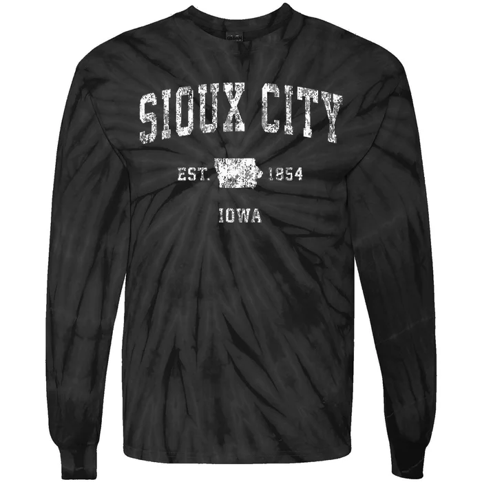 Sioux City Iowa Ia Vintage Athletic Sports Design Tie-Dye Long Sleeve Shirt