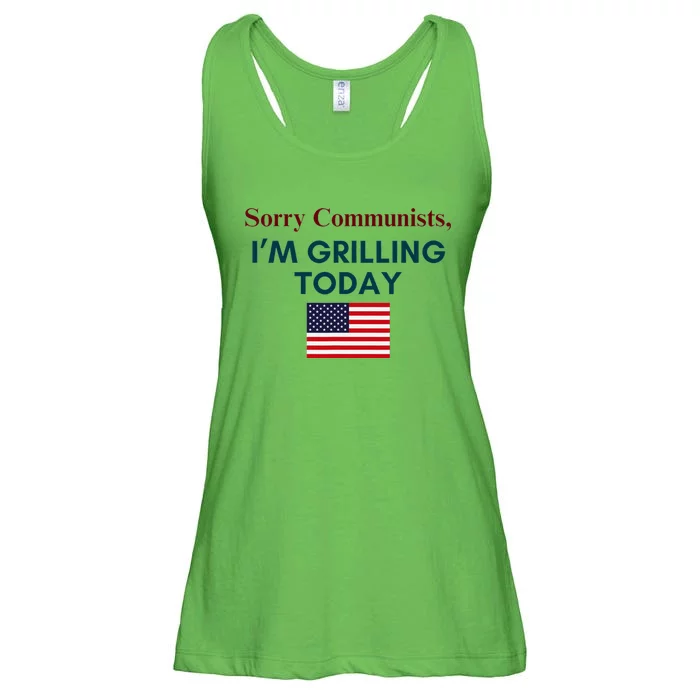 Sorry Communists IM Grilling Today Funny Bbq Design Ladies Essential Flowy Tank