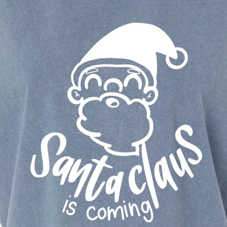 Santa Claus Is Coming Christmas Pajamas Gift Garment-Dyed Women's Muscle Tee