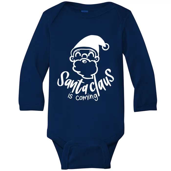 Santa Claus Is Coming Christmas Pajamas Gift Baby Long Sleeve Bodysuit