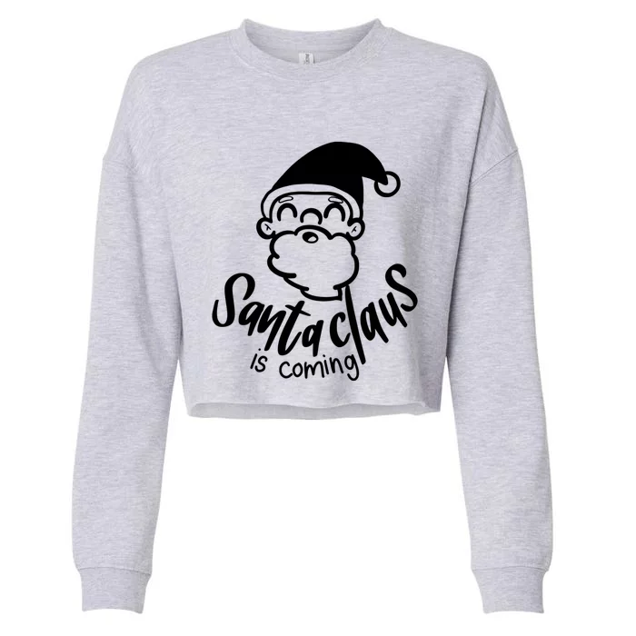 Santa Claus Is Coming Christmas Pajamas Gift Cropped Pullover Crew