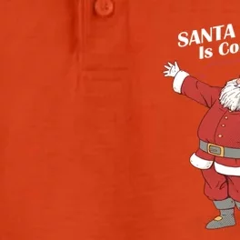 Santa Claus Is Coming Cute Gift Funny Santa Christmas Pajama Gift Dry Zone Grid Performance Polo