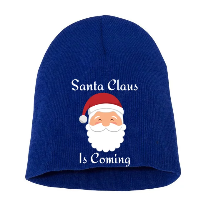 Santa Claus Is Coming Gift Short Acrylic Beanie