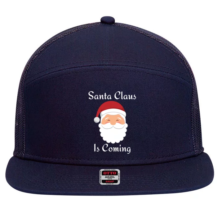 Santa Claus Is Coming Gift 7 Panel Mesh Trucker Snapback Hat