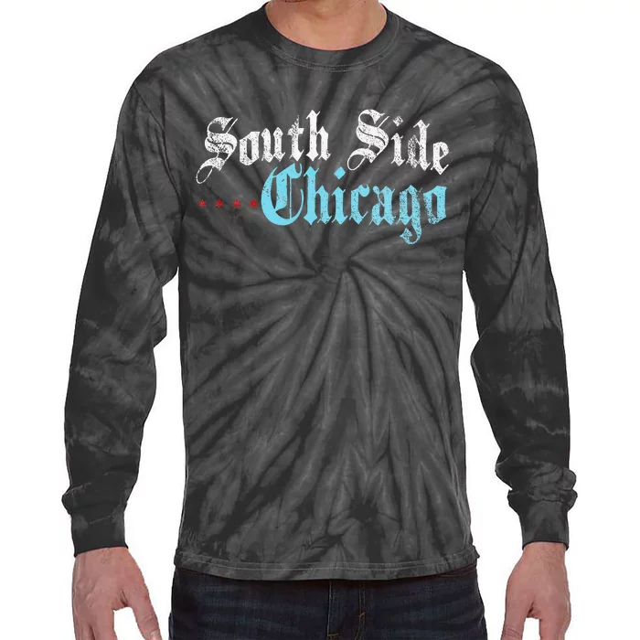 Southside Chicago Il Vintage Distressed Tie-Dye Long Sleeve Shirt