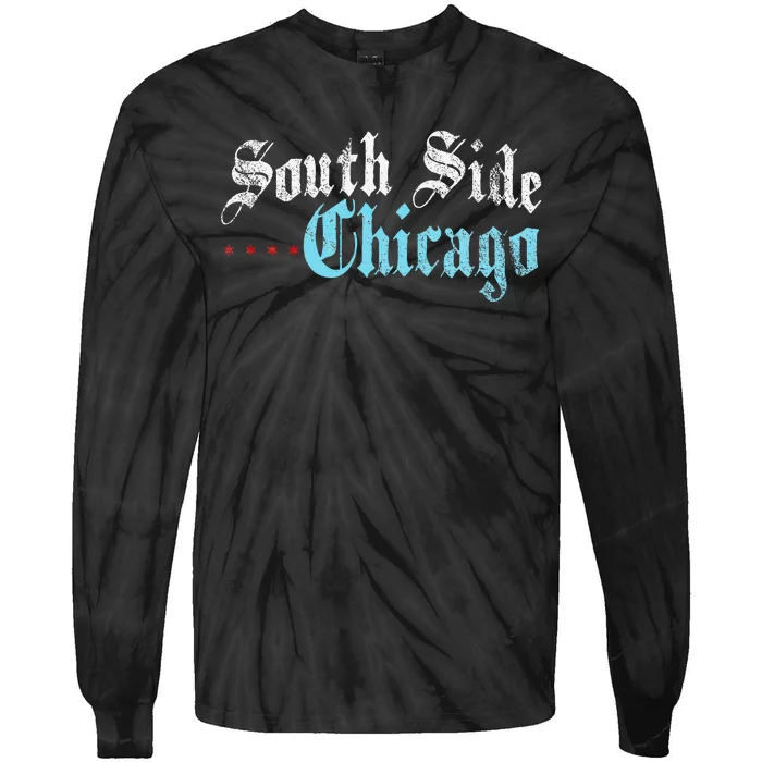 Southside Chicago Il Vintage Distressed Tie-Dye Long Sleeve Shirt