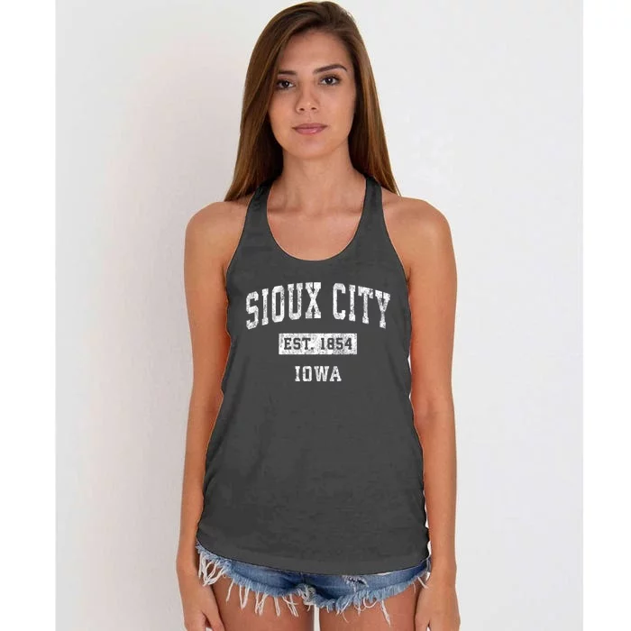 Sioux City Iowa Ia Vintage Sports Women's Knotted Racerback Tank