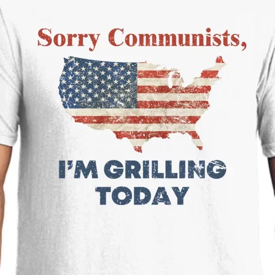 Sorry Communists Im Grilling Today Funny 4th Of July Pajama Set