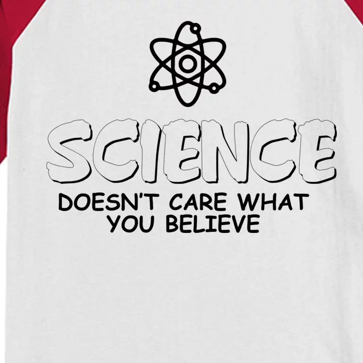 Science Doesn't Care What You Believe Kids Colorblock Raglan Jersey