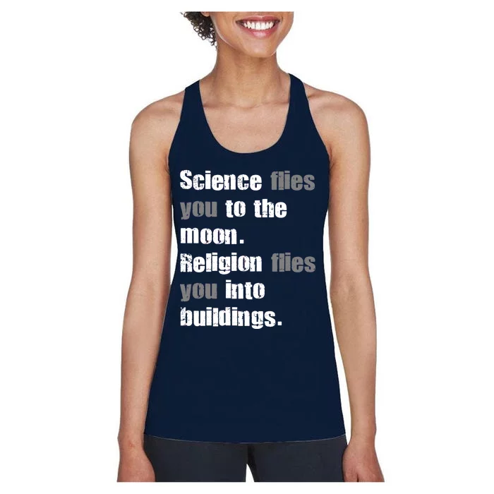 Science Flies You To The Moon Women's Racerback Tank