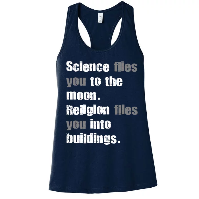 Science Flies You To The Moon Women's Racerback Tank