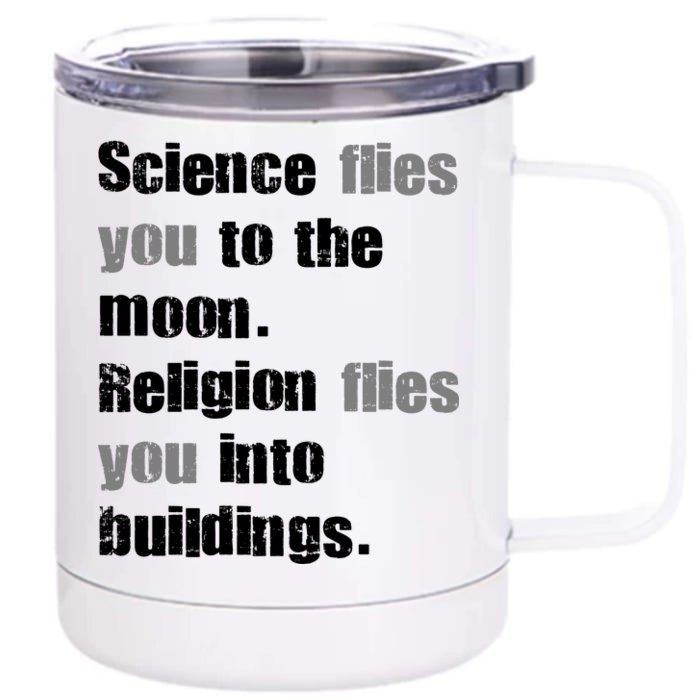 Science Flies You To The Moon Front & Back 12oz Stainless Steel Tumbler Cup