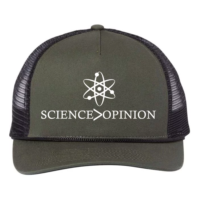 Science is Greater Than Opinion Retro Rope Trucker Hat Cap