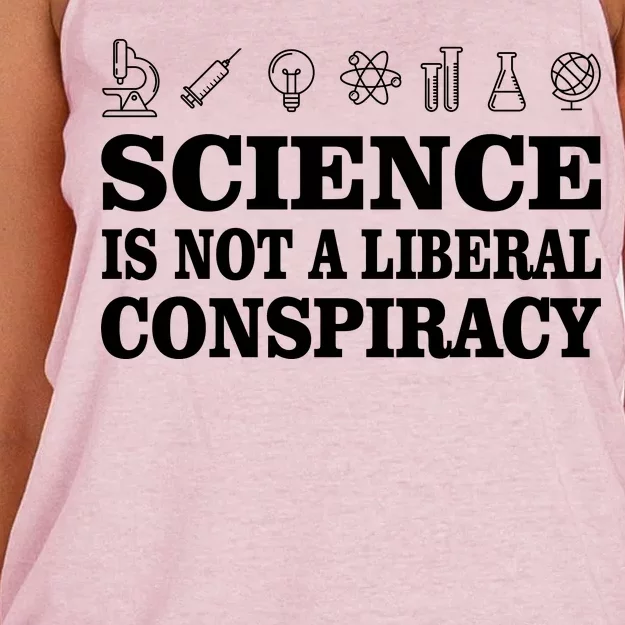 Science Is Not A Liberal Conspiracy Women's Knotted Racerback Tank