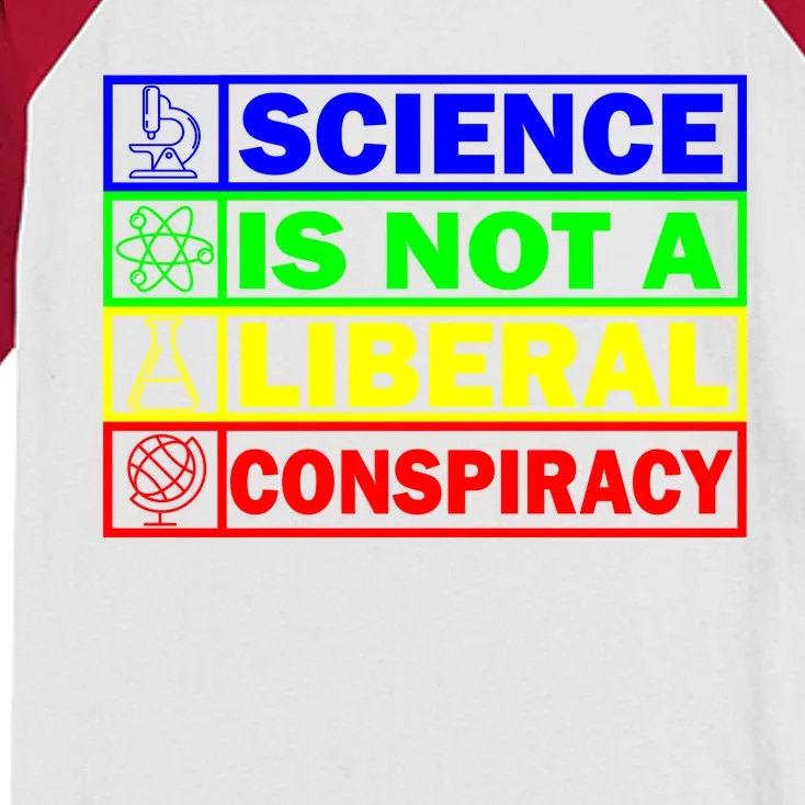 Science Is Not A Liberal Conspiracy Funny Kids Colorblock Raglan Jersey