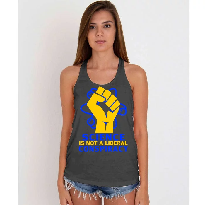 Science is not A Liberal Conspiracy Resist Resistance Women's Knotted Racerback Tank