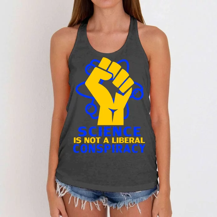 Science is not A Liberal Conspiracy Resist Resistance Women's Knotted Racerback Tank