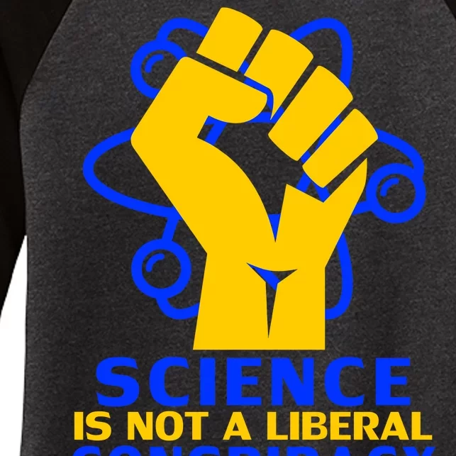 Science is not A Liberal Conspiracy Resist Resistance Women's Tri-Blend 3/4-Sleeve Raglan Shirt