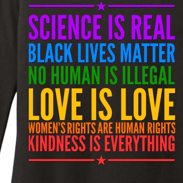 Science Is Real Black Lives Matter Love Is Love Womens CVC Long Sleeve Shirt