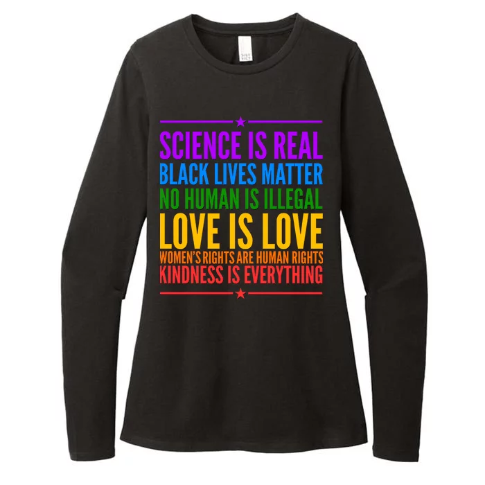 Science Is Real Black Lives Matter Love Is Love Womens CVC Long Sleeve Shirt